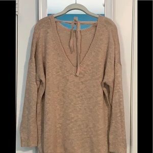 Mod Cloth Pale Pink Sweater with Detailed Backing